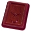 Футляр для медали бархатистый бордовый флок с прозрачной крышкой