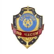 Знак нагрудный Дежурный по части из алюминия