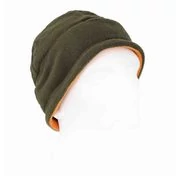 Шапка двойная флисовая Kamukamu цвет олива с оранжевым подкладом / Fleece Hat tactical Olive green with orange