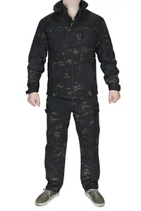 Костюм Shark Skin Softshell Софтшелл 4 кармана цвет камуфляж MTP black / черный