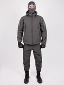 Костюм демисезонный на флисе тактический Софтшелл цвет серый Shark Skin Softshell grey