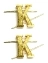 Буква К на погоны Кадетский корпус Курсант золотые 2 штуки
